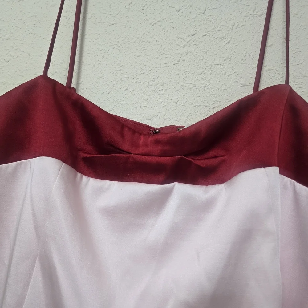 Free People Pink Mini Slip Dress with Red Satin Trim - Picture 7 of 9